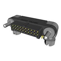 Amphenol Socapex MHDAS2M020YCE61 Connectors Micro HDAS 20 male right angle pc tail contacts20 position pin 1.27 mm 2 row right Angle