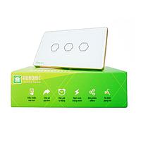 HUNONIC HNLUX03CT BLE Luxury Touch Switch 3 Rectangular Button (White)