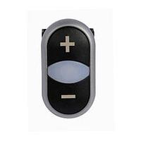 Eaton M22-DDL-S-X4-X5 Double Button NON-FLSH ILL DBL PB SIL-BZL BLK TOP BLK