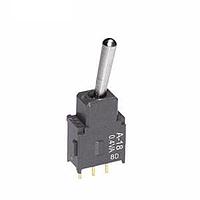 NKK Switches A18AP Process Sealed Subminiature Toggles (ON)OFF(ON) .394 BAT STRAIGHT PC .4VA