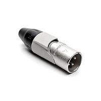Amphenol Audio AX3M8M Cable Connectors 3 pole Pin Male Plug AX XLR AudioCable Conn SatinNickel w/ Grey Marking Sleeve