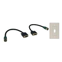 Tripp Lite EZA-VGAX-2 VGA/SVGA Monitor Cable Tripp Lite Easy Pull Type A Connectors M/F set of RBG Style VGA w Faceplate