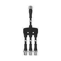 Banner Engineering CSF3A-M12F81M12M41 Splitter Cables M12 QD Splitter Cable; 8-Pin Female 0.3 m (1 ft) 8X22 AWG Trunk; 4-Pin Male 0.3 m (1 ft) 4X22 AWG Branches (x3); Black PVR; Special Wiring