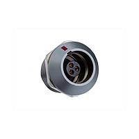 Amphenol LTW SLKC-02EGFS-GCP-001 Circular Push Pull Connectors FLOS+, K Series C Size, Metal, 12A, 02 pins, Female Connector, Female Contact, Circular, Push Pull, Solder, Receptacle, Rear Fastened, Panel Thickness 10, IP68