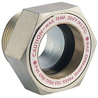 Dwyer SFI-500SS-3/4 Brass Body Tempered Glass Sight Window for Tank Level Observation (316 Stainless Steel, 3/4 in)
