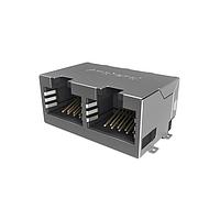 Amphenol Commercial Products RJE3A2886102N Modular Jack Modular Jack - 2P 8P8C, RA, Cat5E, SMT, Single Port, Shield Without Top and Side EMI Tabs, With Housing Pegs, No LEDs