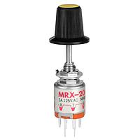 NKK Switches MRX204-CE Rotary Switches DP W/ 2-4 POS LARGE KNOB YEL