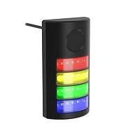 Banner Engineering TLF100PDLBGYR Daylight Visible Flush Mount Tower Light TLF100 Pro with Pro Editor; Daylight Visible; 4 Segment; Black Housing; 24 V dc; Environ. Rating: IP65; IP69K; Colors: Blue, Green, Yellow, Red; 2 m (6.5 ft) Integral Cable