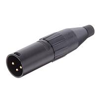 Amphenol Audio AC3MB-AU Cable Connectors 3 Pole XLR Male Cable Connector Gold Plated Stamped Contacts Black Finish
