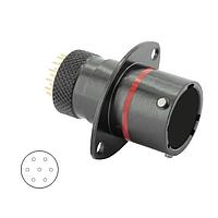 Eaton Souriau-Sunbank 8STA21099PN Connectors Oval Flange Receptacle - size 10 - 7 PC Tail contacts - Male