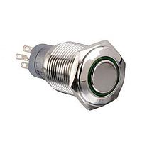Bulgin MP0045/1E2GN220S Anti-Vandal Switches Vandal GR LED 220VDC Latch Act Flat prof