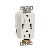 Square D SQR55141LA USB Type A USB A/A 4.8A CHARGR TR DUPLX 15A RECP LA