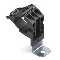 HellermannTyton 151-01999 Ratchet Clamp Ratchet P-Clamp, 0.76 - 1.42" Bundle Dia, 90 Short, 0.26" Hole Dia, PA66HIRHSUV/SS304, Black, 160/ctn