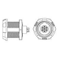 Raychem - TE Connectivity 1-1877068-8 Connectors Asy Recpt 7 Pos 0 Deg Black Green Nut