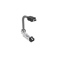 Amphenol Canada DRPC525007A10 Modular Connectors / Ethernet Connectors Cable, Cat6A, Industrial RJ45, 90 deg  top exit to standard ix plug A key, 24AWG, 0.5m, gold flash