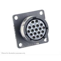 Eaton Souriau-Sunbank UTGX014E18SW Receptacles Square flange receptacle, without backshell, with 18 female solder contacts, IP68/69K in unmated conditions, keying W