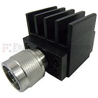 Fairview SA4N25-10 10 dB Fixed Attenuator N Male To N Female Up To 4 GHz Rated To 25 Watts With Black Aluminum Heatsink Body