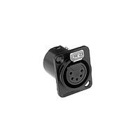 Amphenol Audio AC5FDZB BULK Connectors 5 Pole XLR Female Chassis Mount D Type Machined Contacts  Black Finish
