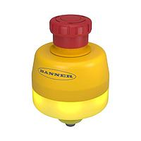 Banner Engineering SSA-EB1PLYR-02ECQ5B Emergency Stop Switches SSA-EB1 30 mm Mount Emergency Stop Push Button; Yellow, Red Flash Illuminated Base; 40 mm Actuator; IP65; Contacts: 2 NC; 5-pin M12 Integral QD; Safety BUS Node Compatible CH1=pins1&4 CH2=pins2&5