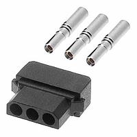 Harwin M80-8980301 Power to the Board Datamate L-Tek SIL Female Small Bore (24-28 AWG) Crimp Connector, gold clip + tin shell, 3 contacts