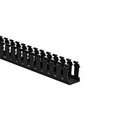 HellermannTyton 181-00573 Slotted Wall Wiring Duct Slotted Wall Wiring Duct, 1.5" x 2", Adhesive, PVC, Black, 120ft/Carton