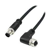 Mueller CL5AD08M002 Sensor Cables / Actuator Cables L-Coded M12 5-Position Male Straight to Female Right Angle 16 AWG 2M