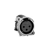 Amphenol Audio AC3FBHL-AU-PRE XLR Connectors 3 Pole XLR Female Chassis Mount B Type Nickel Finish Gold Plated Contacts Horiz