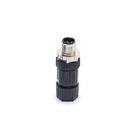 Amphenol LTW MSAS-04BMMB-SL7001 Sensor Cables / Actuator Cables M12 Circular Metric Connector, A Code, Metal, 4A, 04 pins, Male Connector, Male Contact, Straight, Screw Thread, Screw-in, Field Installable, F4.0 - F8.0mm, IP67 Mated