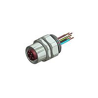 Amphenol CONEC 43-01038 M12 Male Socket FML - HT TEMP RES SKT W/WIRES FRNT MNT