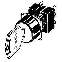 Omron Automation and Safety A165K-T3MR Keylock Switches RND 3POS MAINT RIGHT Key Selector Switch