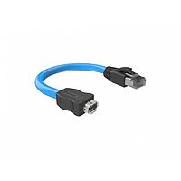 Amphenol Commercial Products ND9-ACN2-B0A Cat 6a Cable assy, wire to wire soln, ix receptacle to RJ straight plug, A key, 2.0m, 26AWG 8 wire, PVC, Cat 6A, Gold 8u"