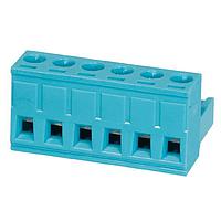 Same Sky (formerly CUI Devices) TBP01P1-508-06BE Plugs Terminal block, pluggable, 5.08 , plug, 6 pole, slotted screw, blue