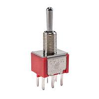 E-Switch 100DP6T1B1M2QE Toggle Switch TOGGLE, DPDT , On-On-On, Panel Mount