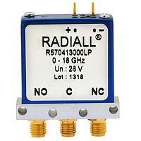 Radiall R570412000LP Coaxial Switches SPDT Ramses Low PIM SMA 18GHz Failsafe 12Vdc Pins Terminals
