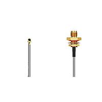 GCT (Global Connector Technology) CABLE 197 RF-050-A-4 RF Cable Assemblies I-Pex MHF I2RPSMA(F) BH, F Mt, wO-ring. 50mm, Wshr-Nut  RG178 cable, grey
