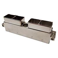 Amphenol Air LB France SIM2D82V Modular Connectors - Push Pull Shielded metallic standard receptacle - 4 modules, olive drab cadmium without polarization