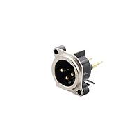 REAN RRX3M-B-023-0 Receptacles RECPT- 3 pin -M- ground to mating shell / front panel, steel retention lug, PCBV