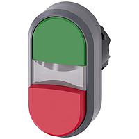 SIEMENS A6X30138616 Flat/Raised Button ILLUMINATED TWIN PUSHBUTTON. GREEN. RED