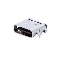 Same Sky (formerly CUI Devices) UJ32-C-H-G-MSMT-P24-TR USB Type C Type C, 3.2, Horizontal, Gold Plated 3u,Mid Surface Mount, 0.8mm, 24 pin, T&R