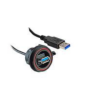 Bulgin PX0844/A3/0M50/A3 Type A to Type A IP68 A Type USB 3.0 to IP68 A Type USB 3.0, 1m
