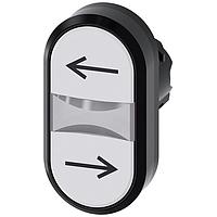 SIEMENS 3SU10003AB660AM0 Flat Button TWIN BUTTON, MOM, WHITE/WHITE