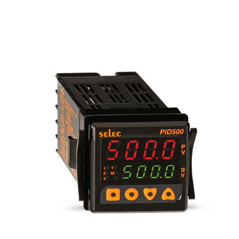 Technician servicing a temperature meter and controller for industrial temperature monitoring