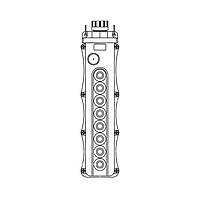 Molex 1301260328 Push Button Pendant 5058 W/(4)505SS-2(2)BL,3POS MOMEN, E-STP