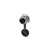 Amphenol Commercial Products MRDBF08L13000 Connectors MRD B Panel Mount Receptacle, 8 Position, Sockets, Metal, Solder Cup, Dust Cover