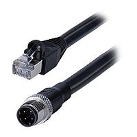 Same Sky (formerly CUI Devices) CDM1258-04D-01MST-2M -RJ45-67 Shielded Straight,Shielded,D-Code 4PIN ,Screw Copper alloy,PVC  2.0M,+RJ45