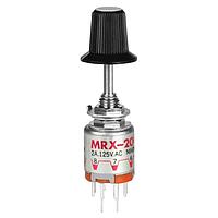 NKK Switches MRX204-BB Rotary Switches DP W/ 2-4 POS SMALL KNOB WHT