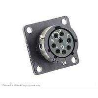 Eaton Souriau-Sunbank UTGX012E8SW Receptacles Square flange receptacle, without backshell, with 8 female solder contacts, IP68/69K in unmated conditions, keying W