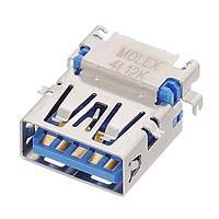 Molex 48397-0003 USB Type A Connectors USB 3.0 F/A RVS RA REC CH=-1.75 15u'