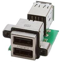Amphenol Commercial Products MUSB-C311-30 USB Type A Connectors USB RECPT ON PCB RA IP67 DUAL A USB TERM