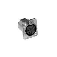 Amphenol Audio AC6AFDZ Connectors 6 Pole XLR Female Chassis Mount D Type Machined Contacts  Nickel Finish